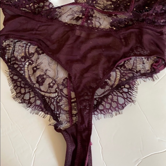 Free People Showoff  Bodysuit Metallic Fig XS - Picture 10 of 13